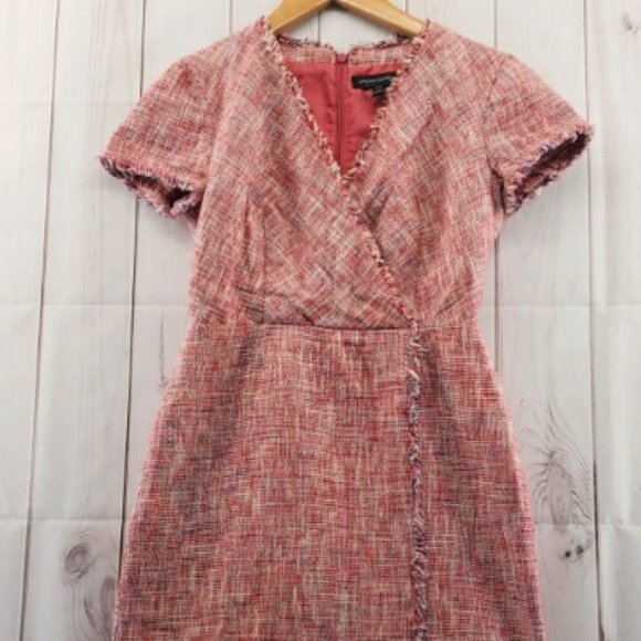 Banana Republic Dress 2P Womens Tweed Multicolor Short Sleeve Knee Length - Picture 1 of 10